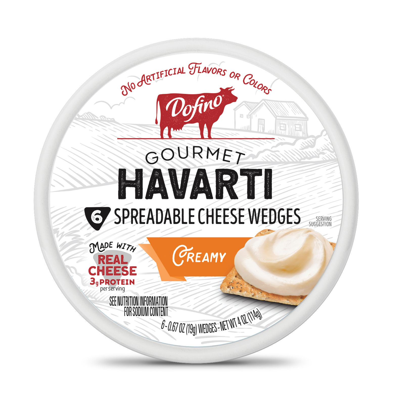 Dofino Creamy Havarti Gourmet Spreadable Cheese Wedges